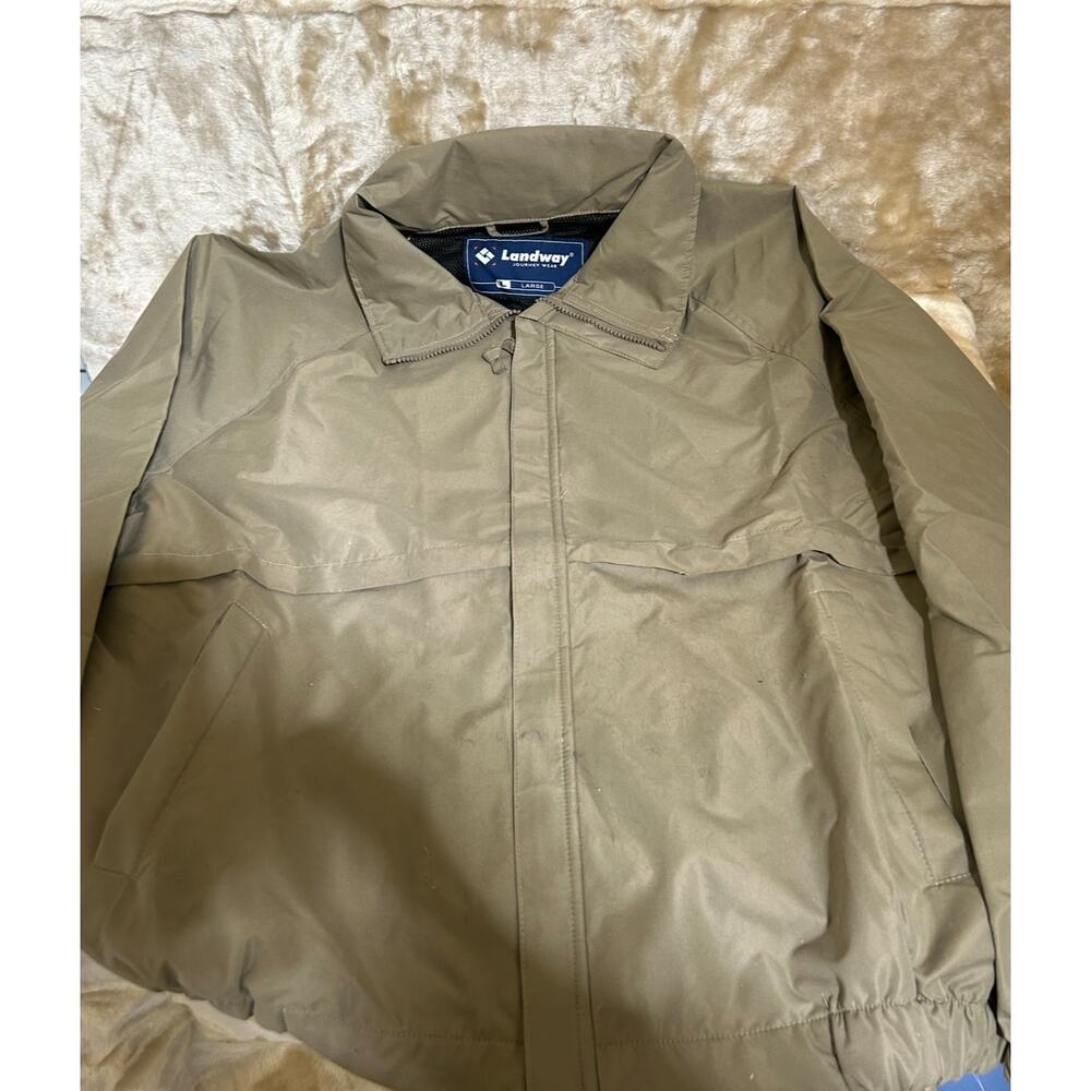 Landway Journey Wear Large Soft Shell Polyester Mens Tan Jacket NWT